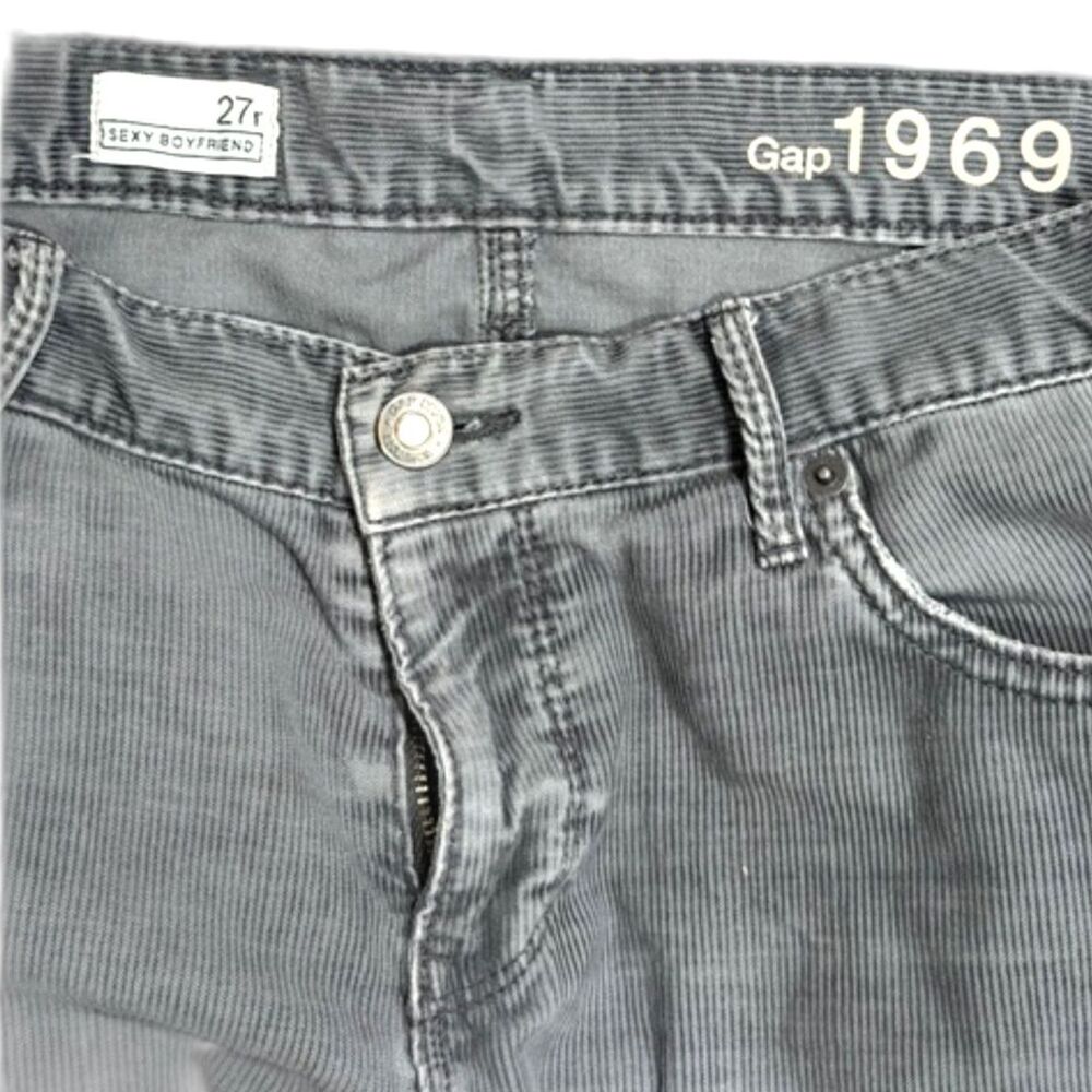 Gap 1969 Sexy Boyfriend Corduroy Pants Size 27 Gray Slim Fit Casual